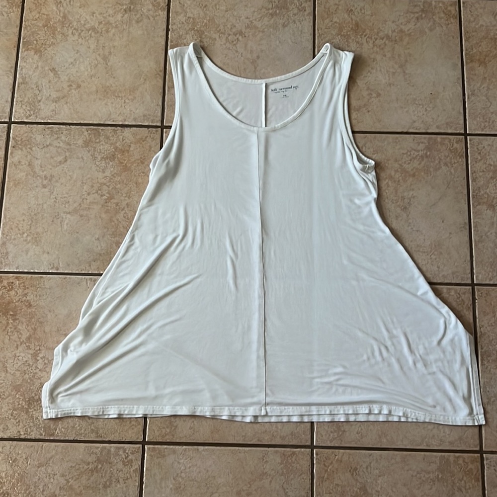 Soft Surroundings‎ Sleeveless Swing Tank Top Center Seam Front & Back, Sz Large